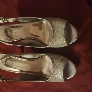 Nine West Silver Glitter Heels for Special Occasions
